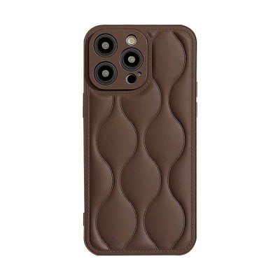 Minimalist Wave iPhone Case - Brown