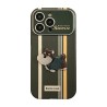 Vertical Stripes on Green iPhone Case with Schnauzer