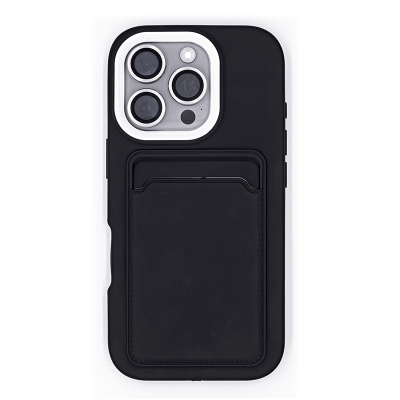 Silicone Wallet iPhone Case - Black