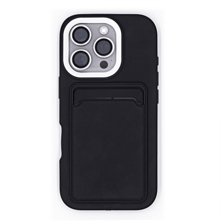 Silicone Wallet iPhone Case - Black