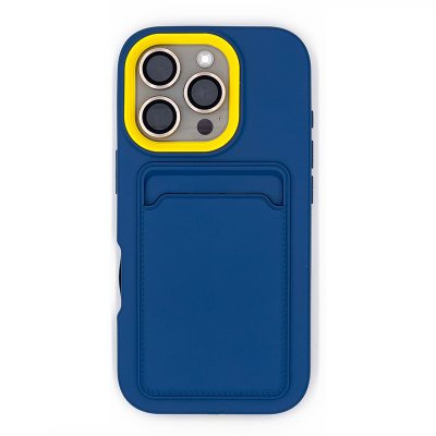 Silicone Wallet iPhone Case - Blue