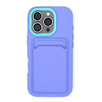 Silicone Wallet iPhone Case - Purple