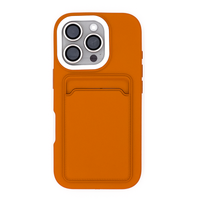 Silicone Wallet iPhone Case - Brown