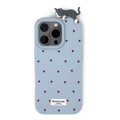 3D Blue/White Cat iPhone Case