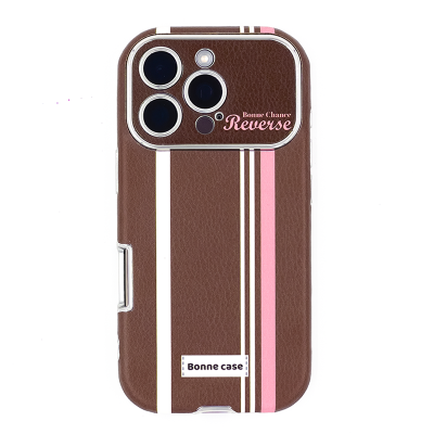 Vertical Stripes on Brown iPhone Case