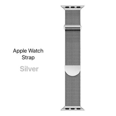 Meta title-Apple Watch Milanese Strap Silver 42mm 44mm 45mm 49mm